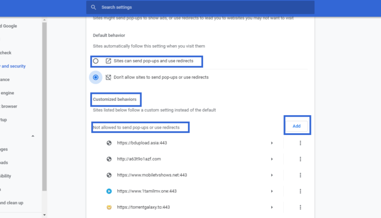 Popup Blocker Chrome Settings