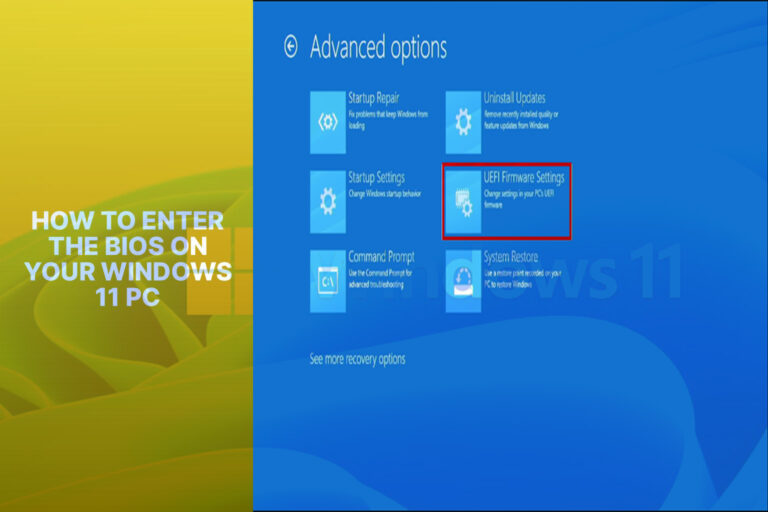 How to Enter the BIOS on Your Windows 11 PC