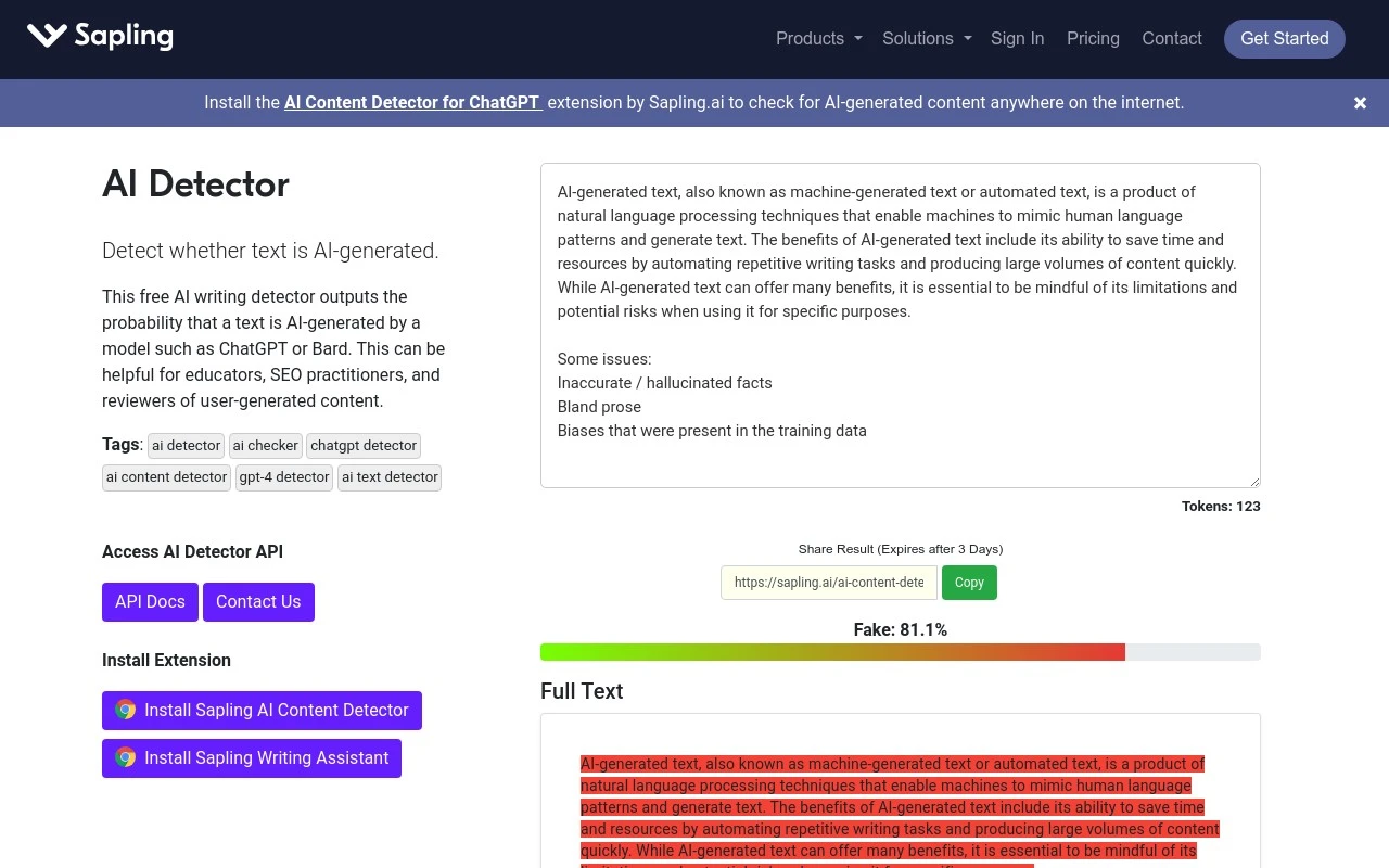 10 Best AI Content Detectors in 2023 Sapling AI Detector / Best AI Content Detectors