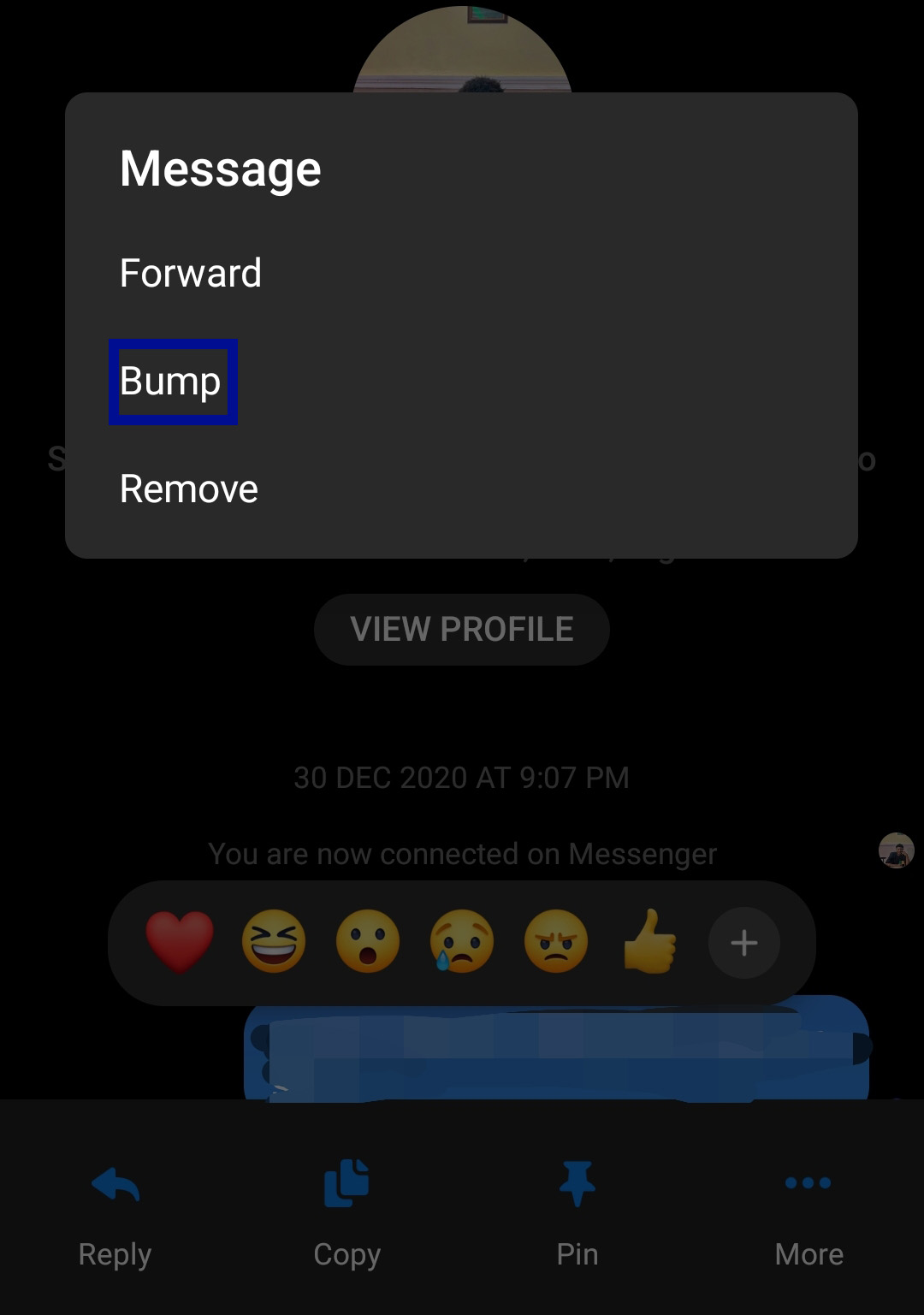 Bump on Messenger