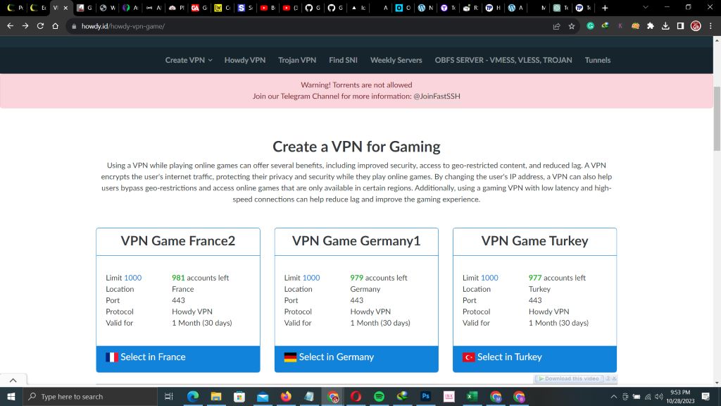 Howdy VPN Game Locations