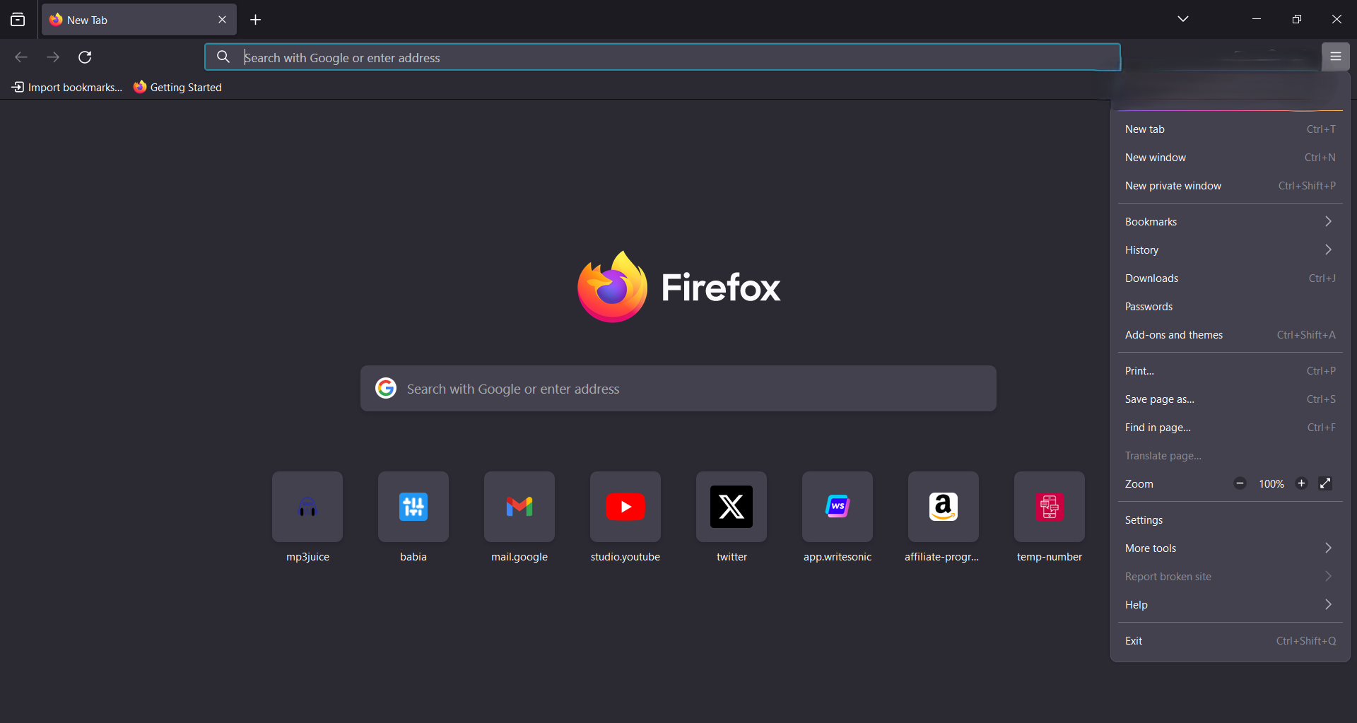 Click on Firefox Menu bar / How to Clear Browser History