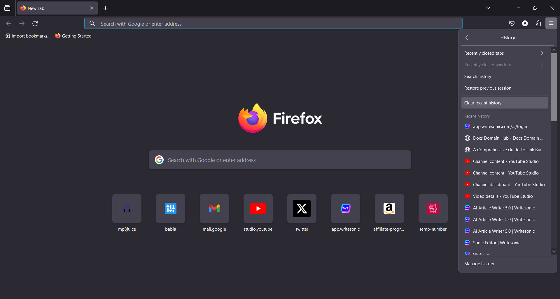 Click on History then Clear History / How to Clear Browser History