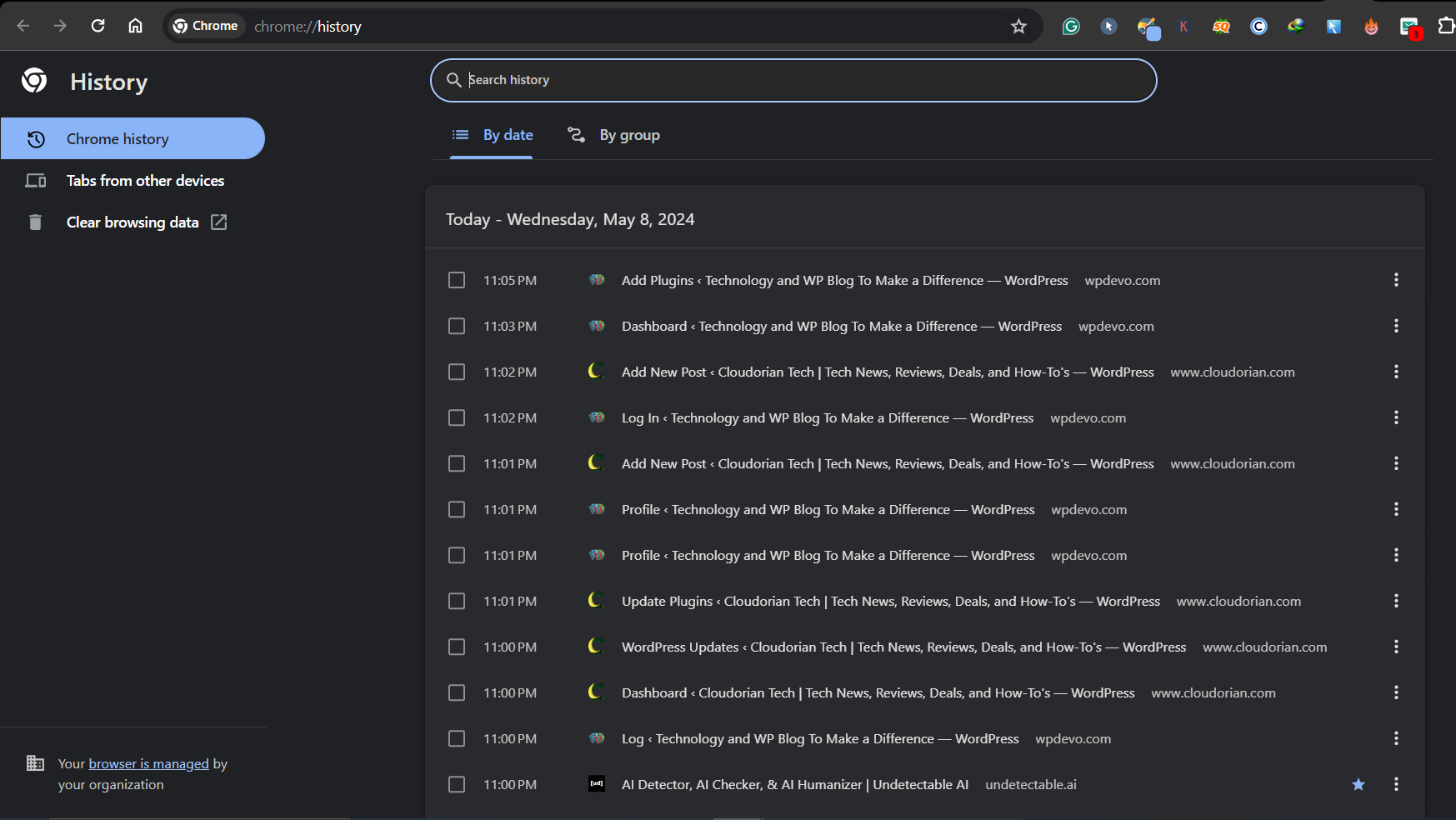 Then select Clear Browsing Data