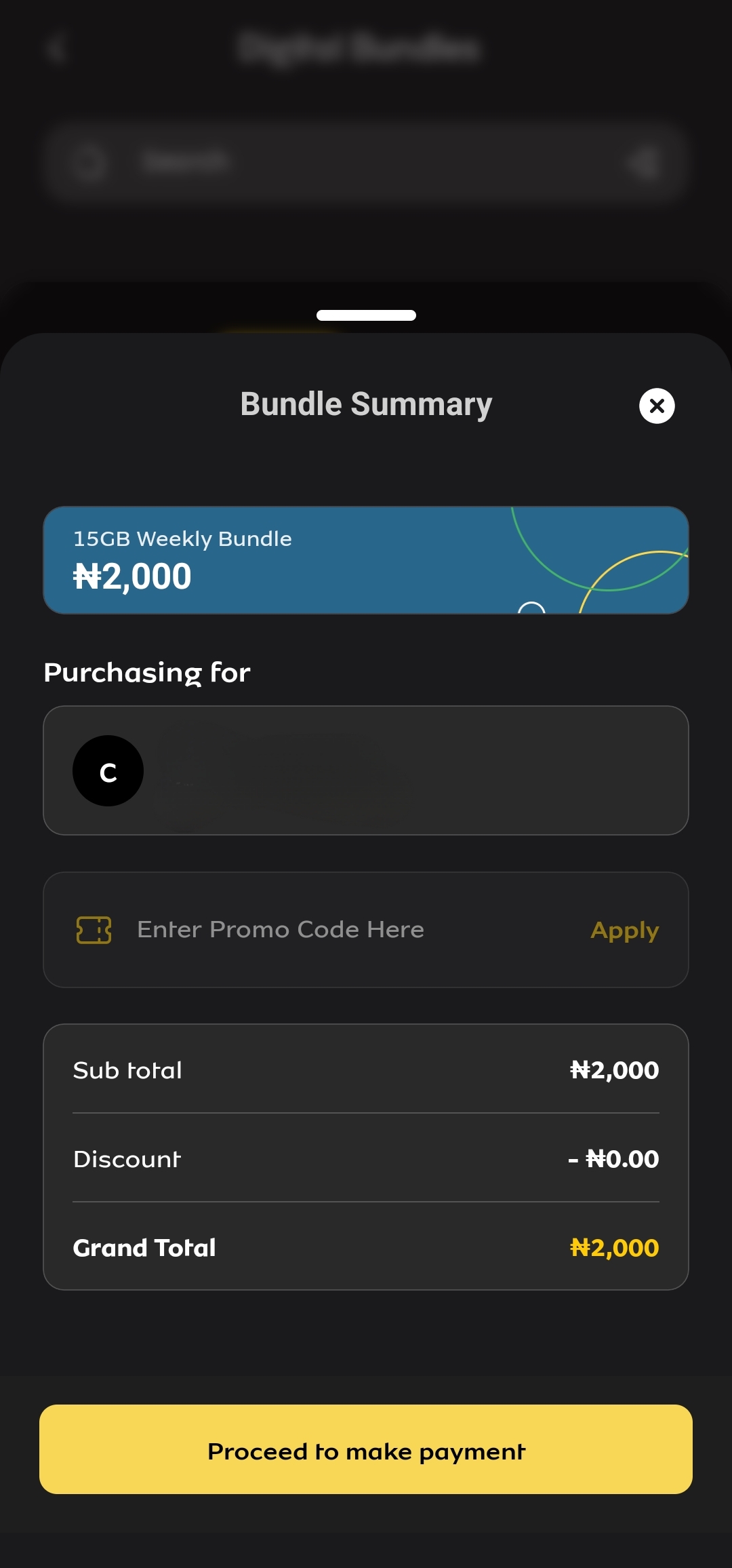 MTN Nigeria Buy 15GB popup