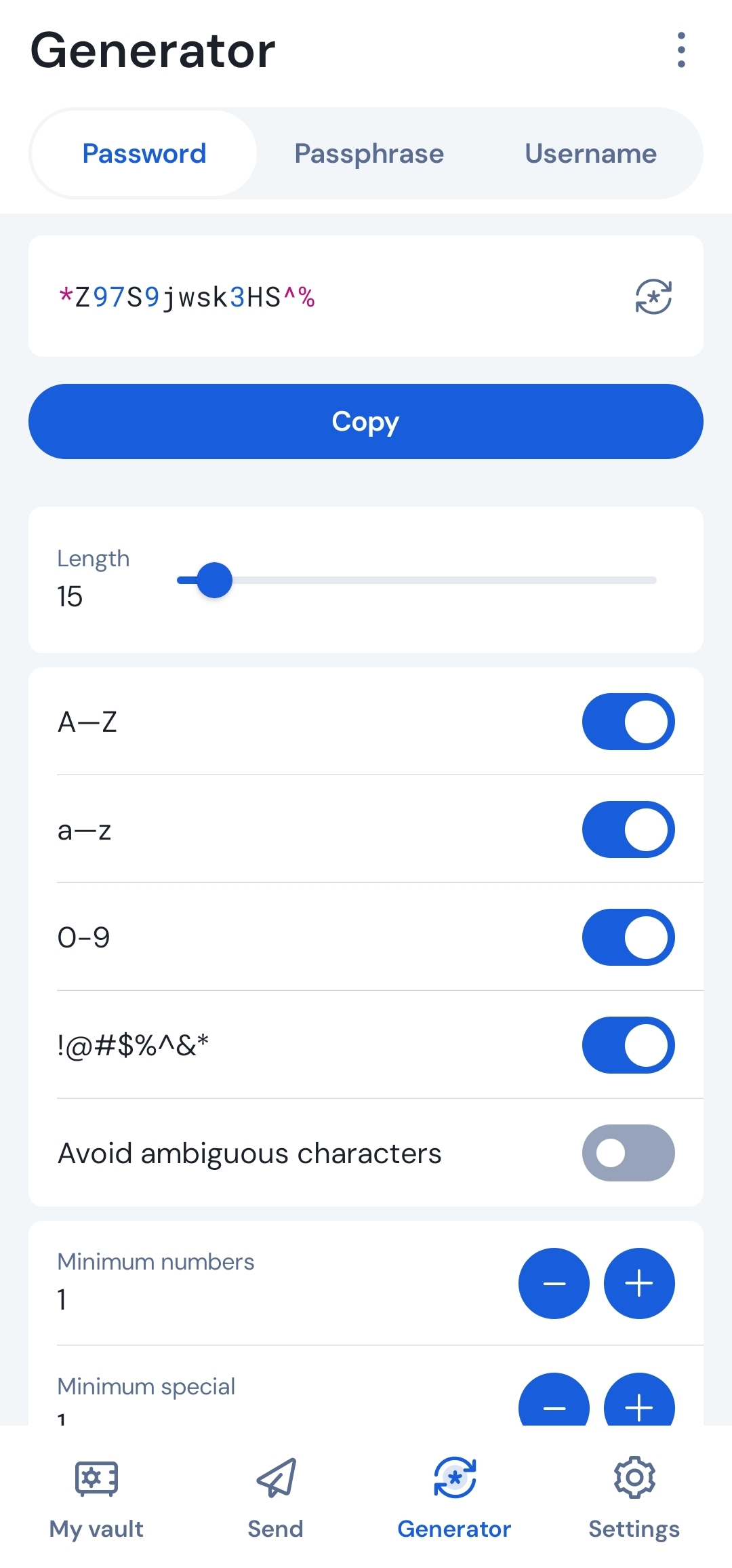 Bitwarden Password Generator