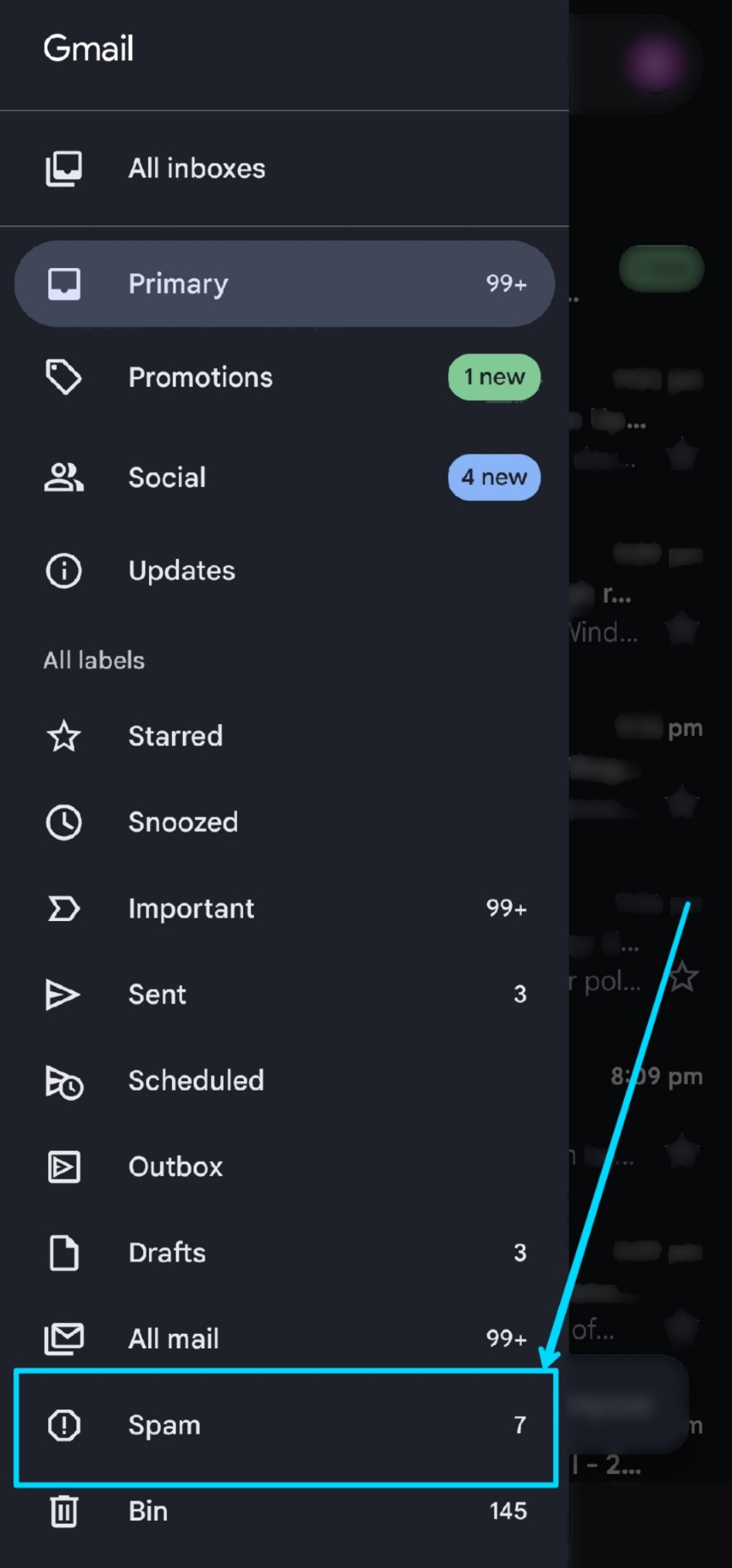 Gmail Hamburger Menu