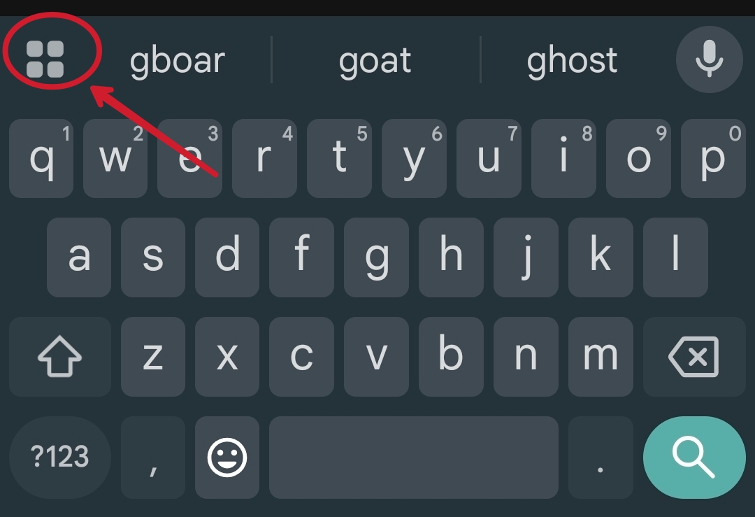 GBoard Hamburger Menu