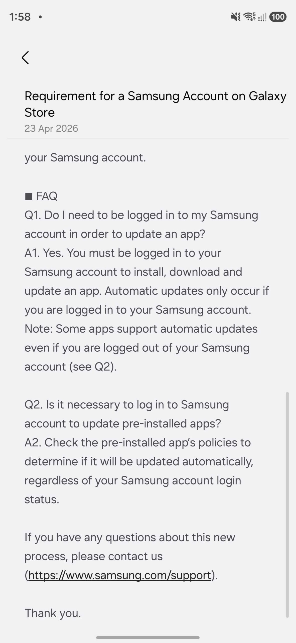 Galaxy Store Samsung Account Sign-In Is Now Required Starting April 30 2 Samsung Galaxy Store Notice Samsung Account Sign In Required 02