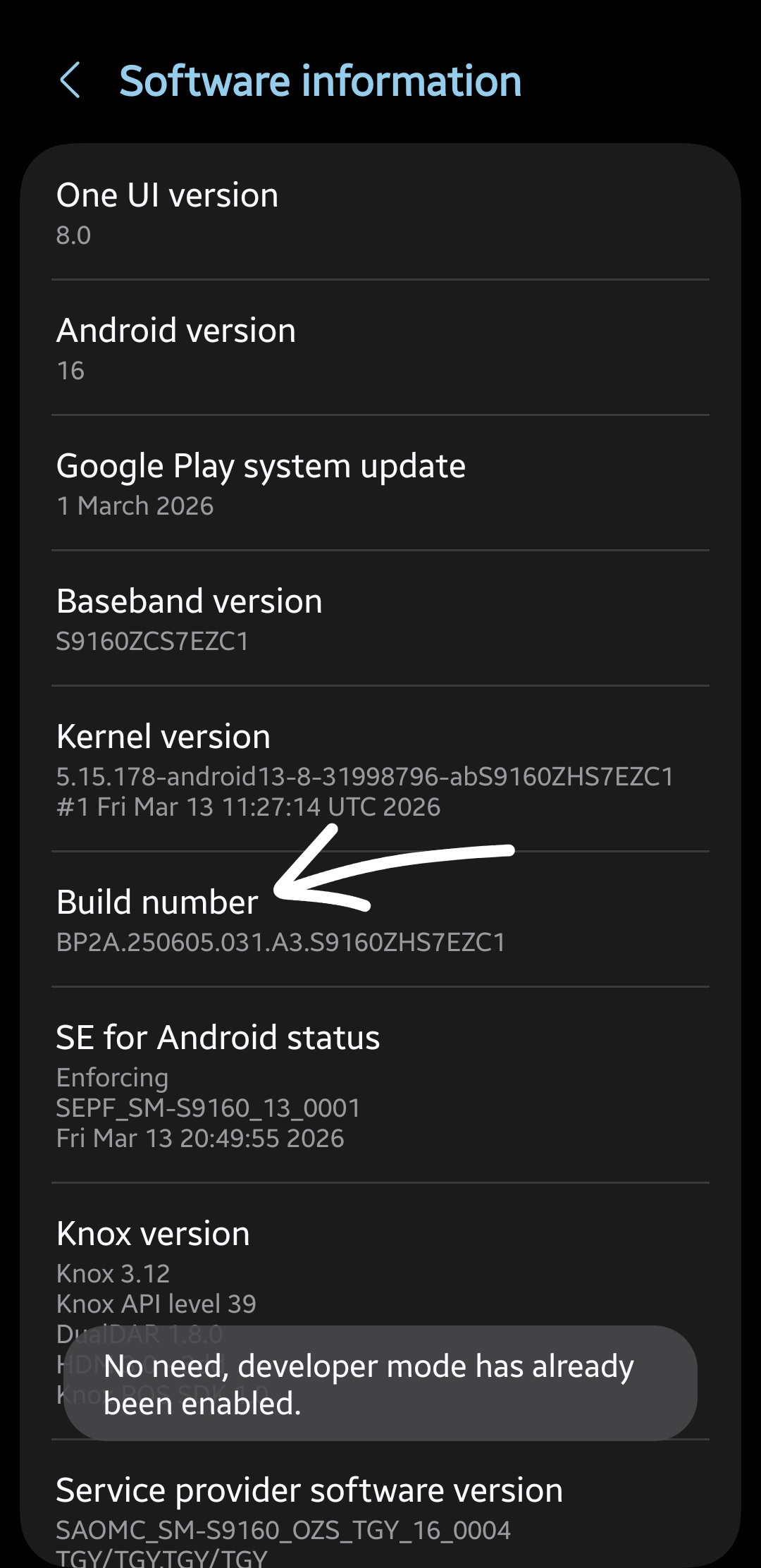 Android Developer Options