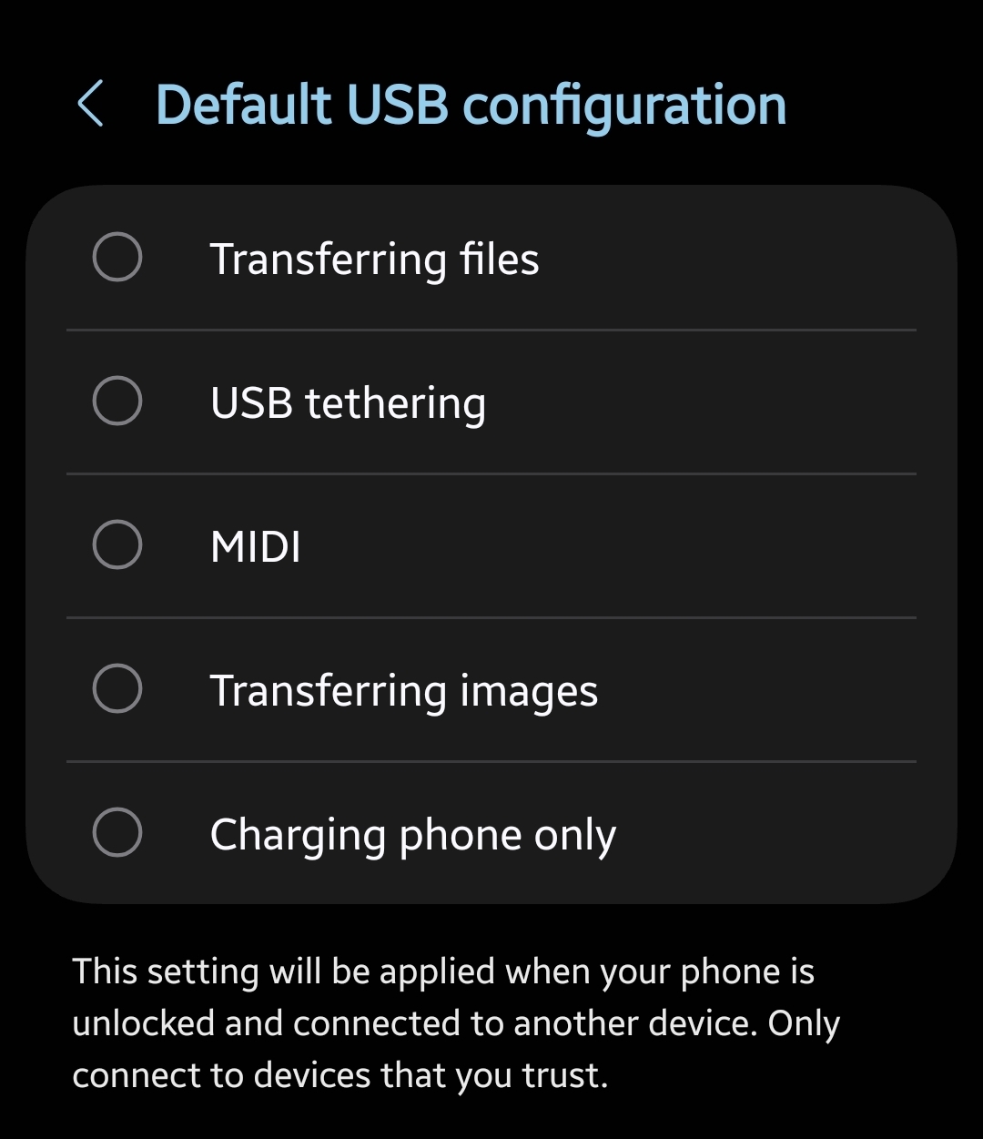 Android Developer Options