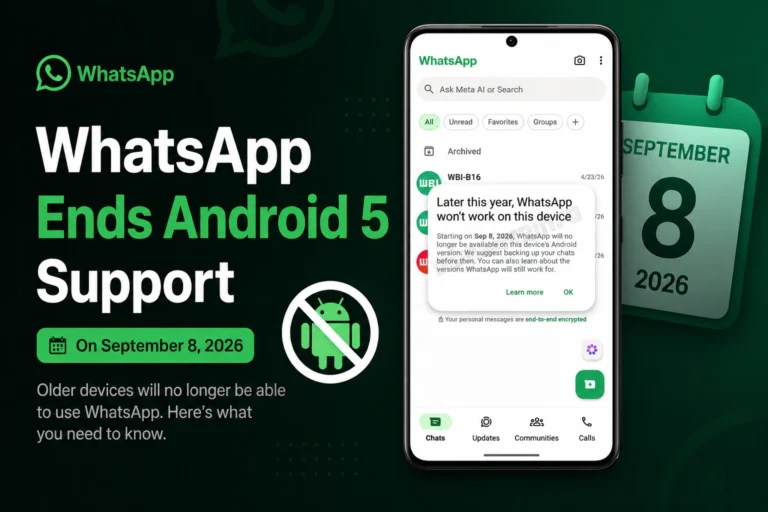 WhatsApp ending Android 5 support