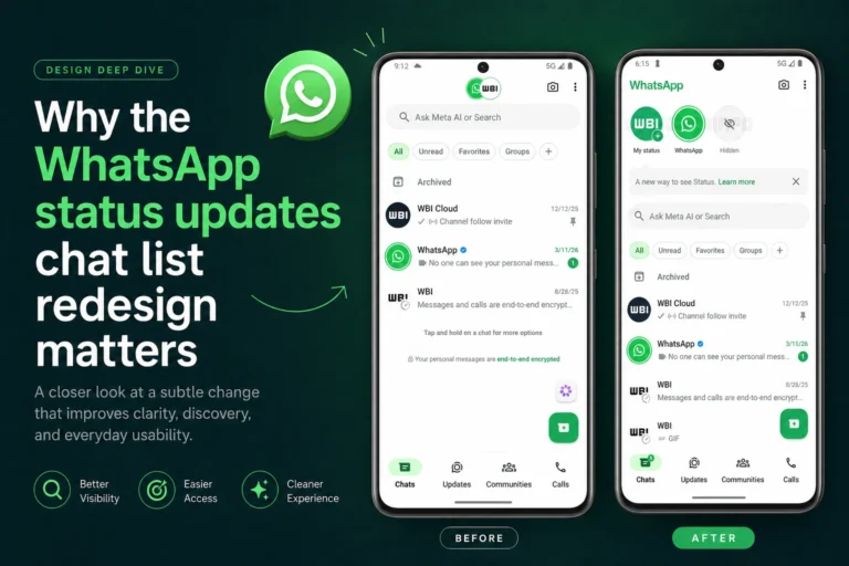 WhatsApp status updates chat list