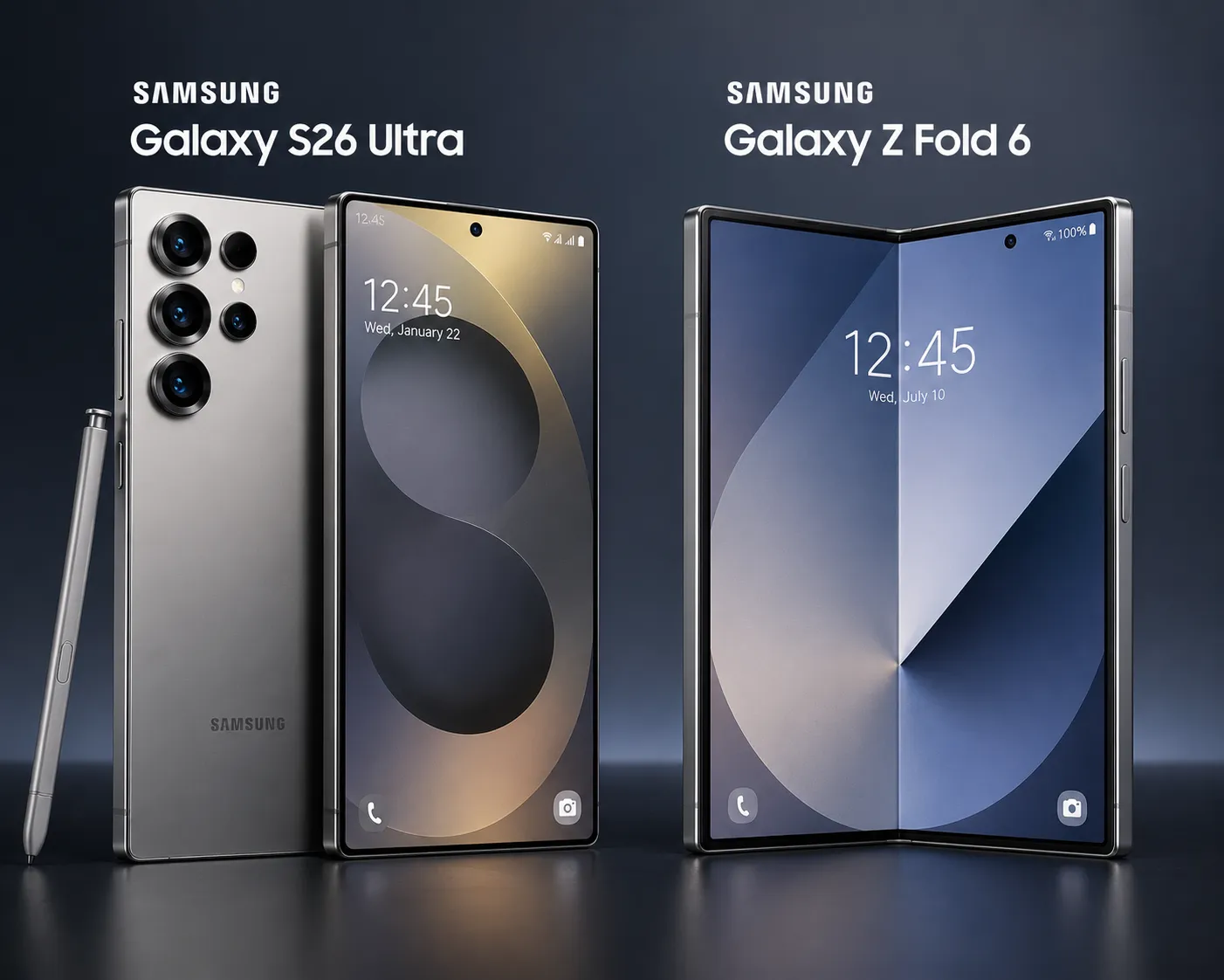 Samsung Galaxy S26 Ultra and Galaxy Z Fold 6 showing Android diversity