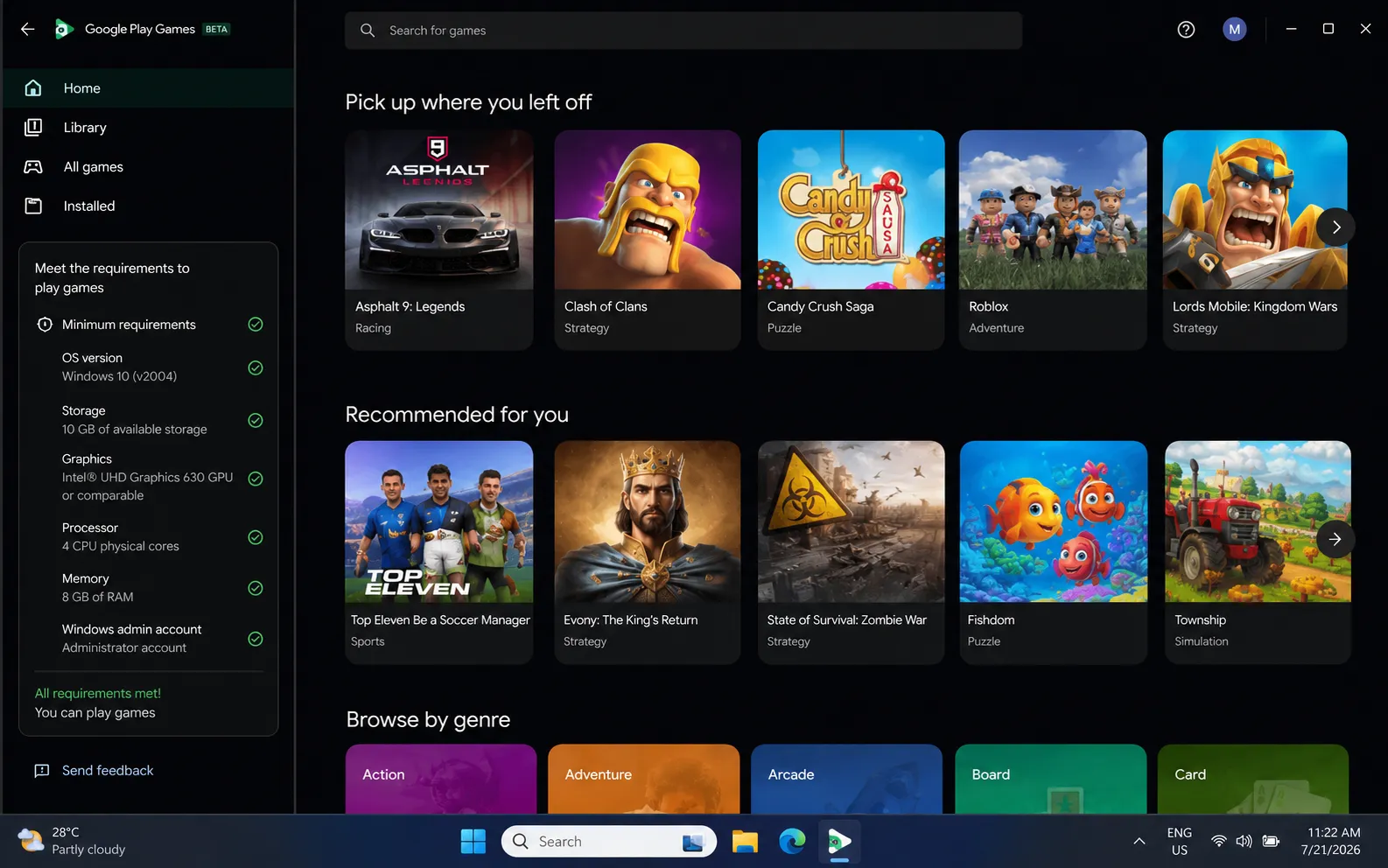Google Play Games on PC setup for Windows 11 Google Play Games on PC setup for Windows 11