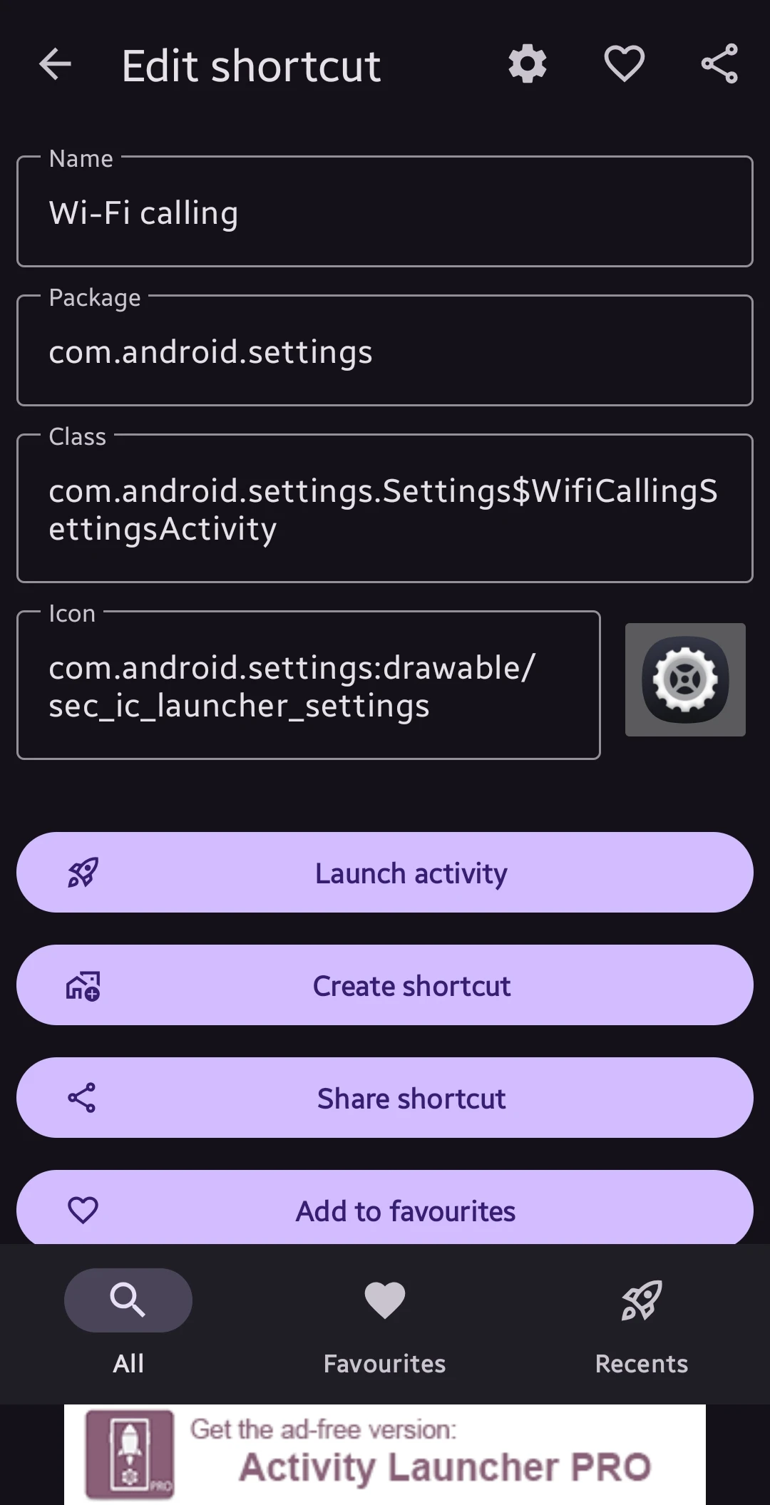 activity launcher showing wificallingsettingsactivity Launching the hidden WiFi Preferred in WiFi Calling activity on Samsung Galaxy