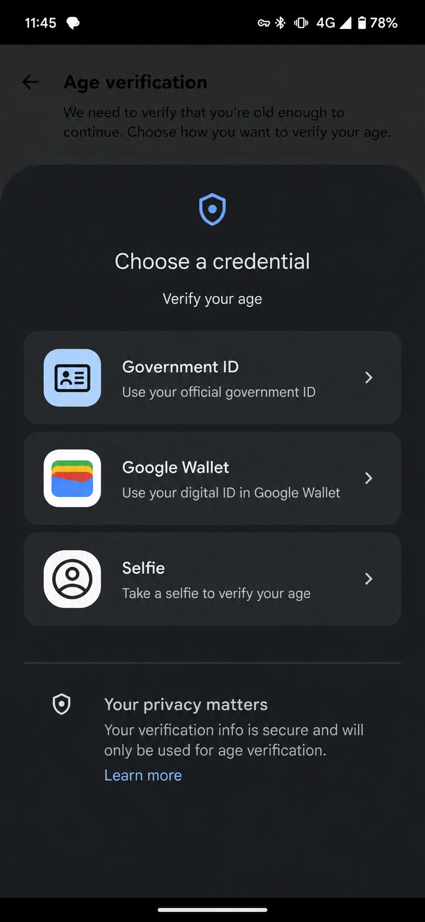 google wallet age verification credential selector on android Google Wallet age verification credential selector on Android