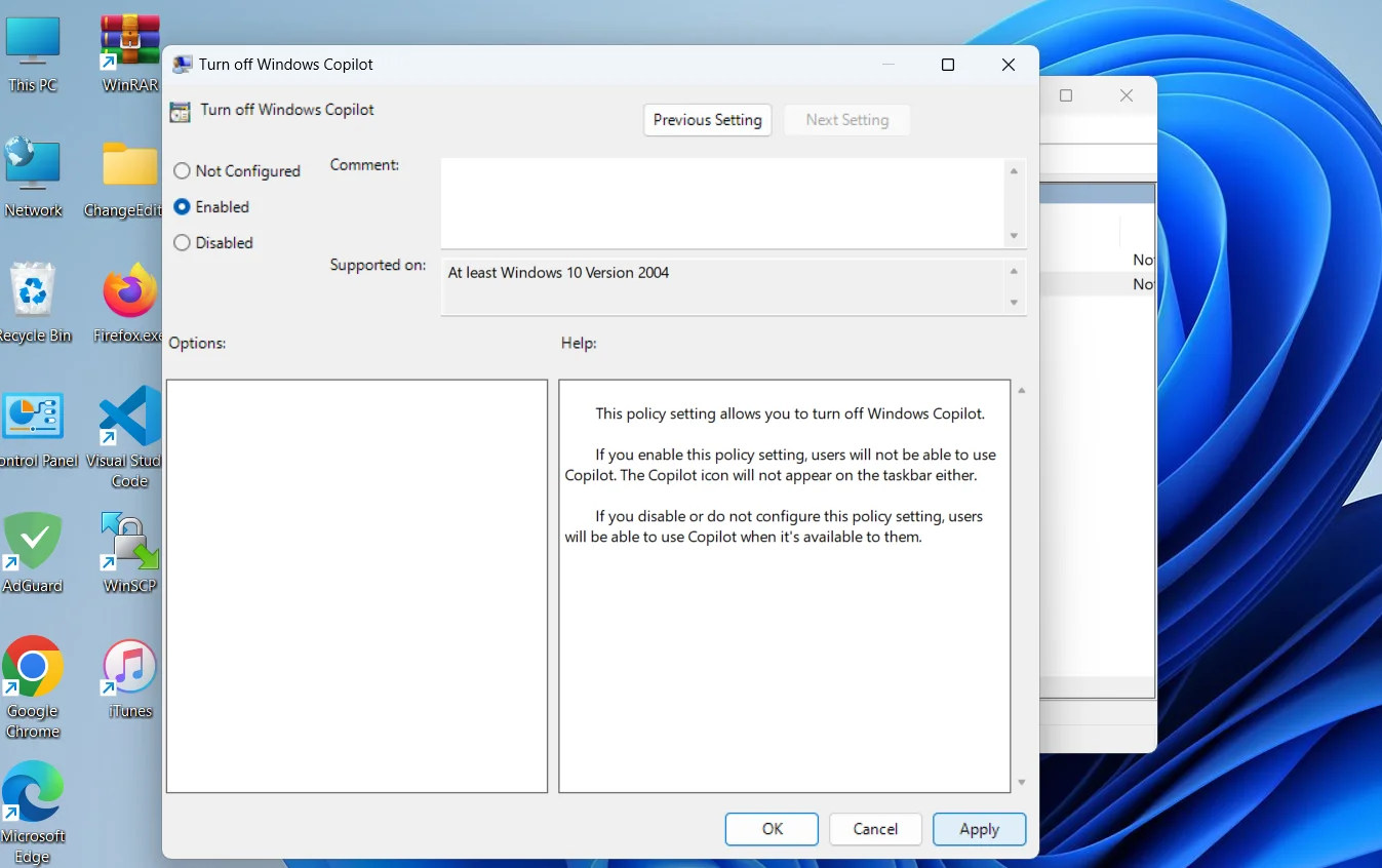 How to Remove Copilot From Windows 11 Permanently 3 gpdit turn off windows copilot screenshot - remove Copilot from Windows 11 permanently