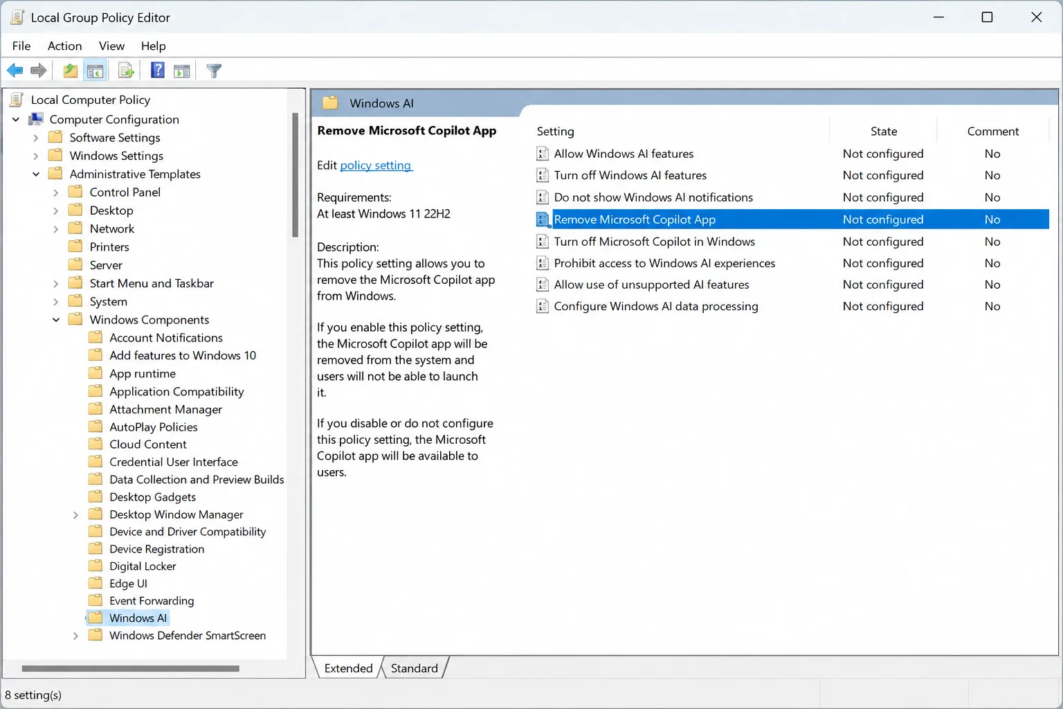 remove microsoft copilot app policy set to remove copilot from windows 11 permanently remove microsoft copilot app policy set to remove copilot from windows 11 permanently