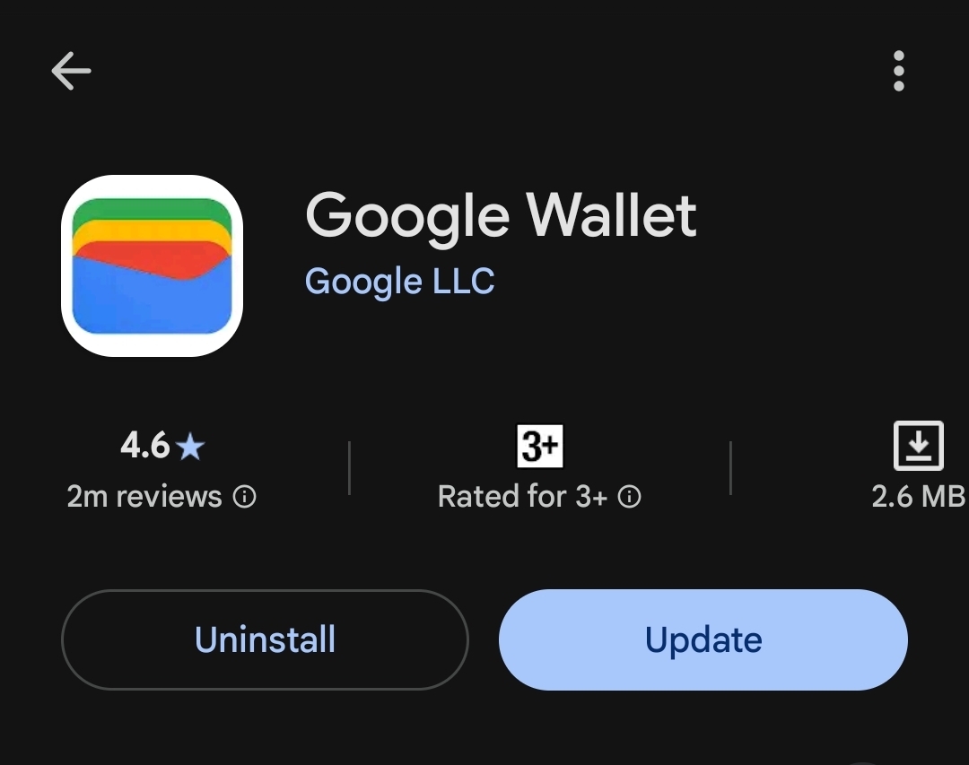 samsung galaxy play store update screen for google wallet Updating Google Wallet on a Samsung Galaxy phone