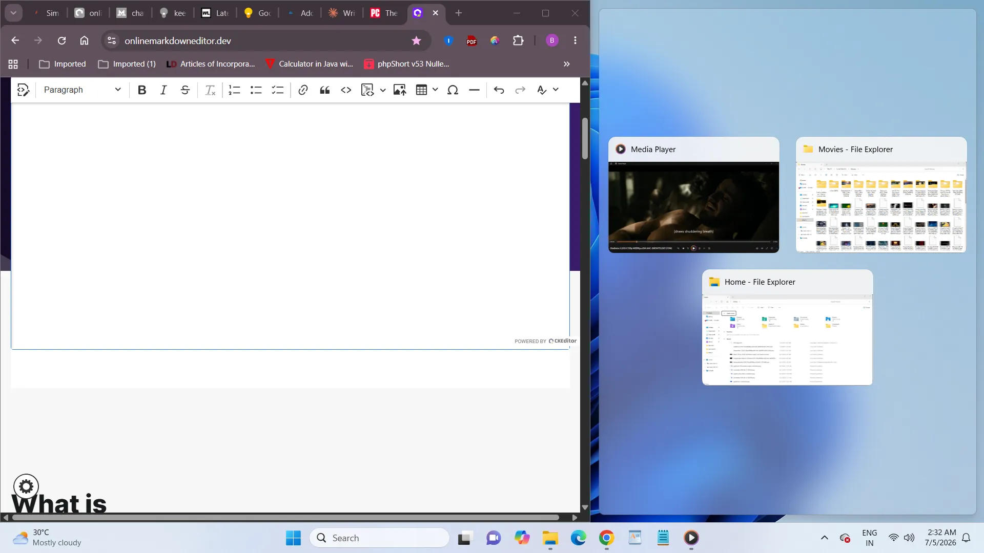 Snap Layouts menu showing hidden Windows 11 features for window management