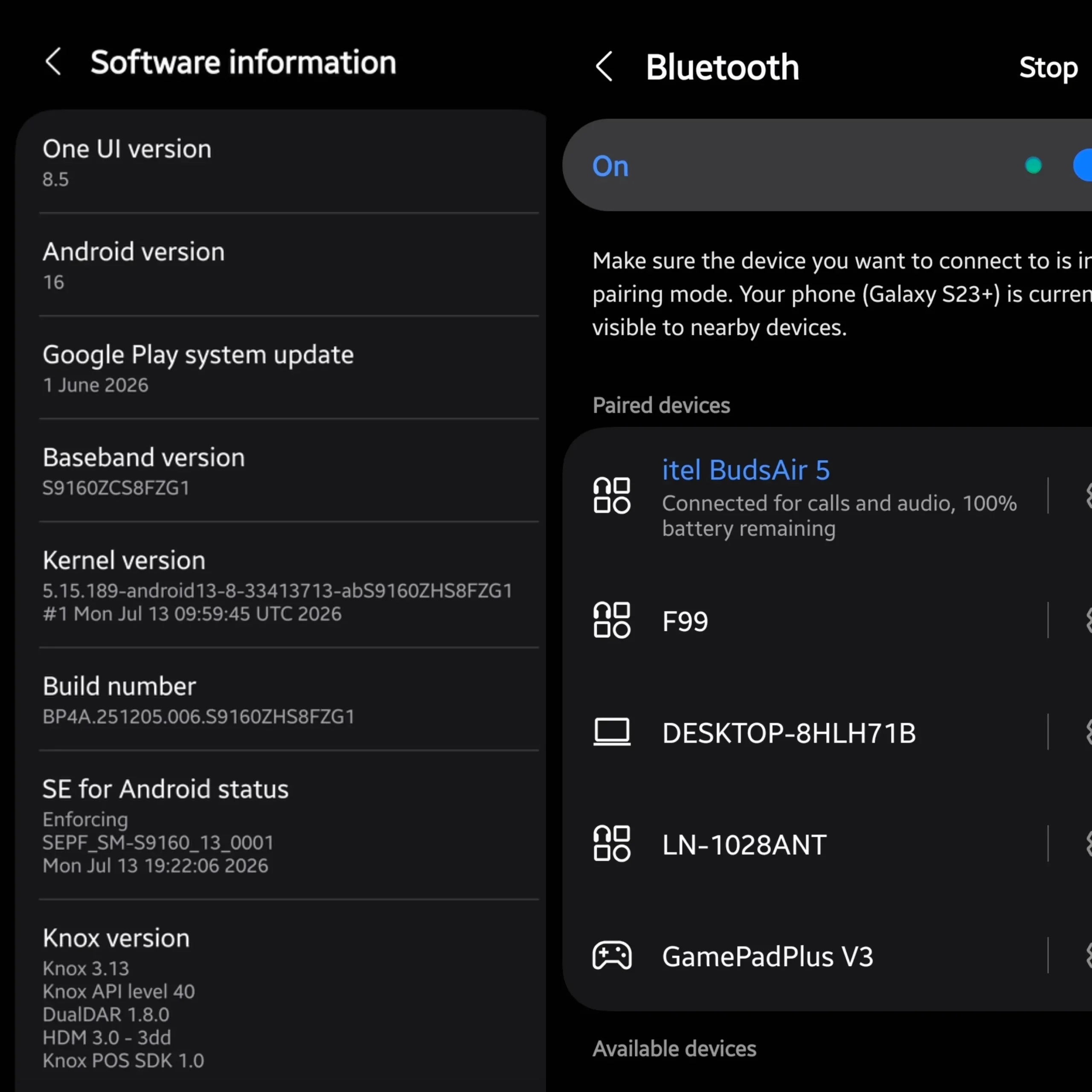 Galaxy software and headphone requirements for ambient sound amplification